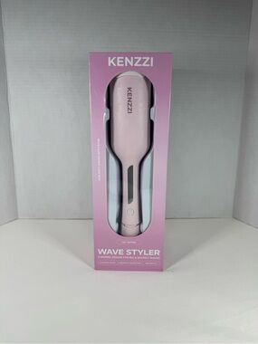 KENZZI Wave Styler 2-Barrel Hair Waver, 1.25 in, 6 Heat Settings, Pink